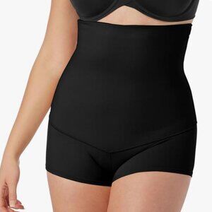 NEW Maidenform FL2107 Shapewear Brief Boy Short High Waisted Black Large
